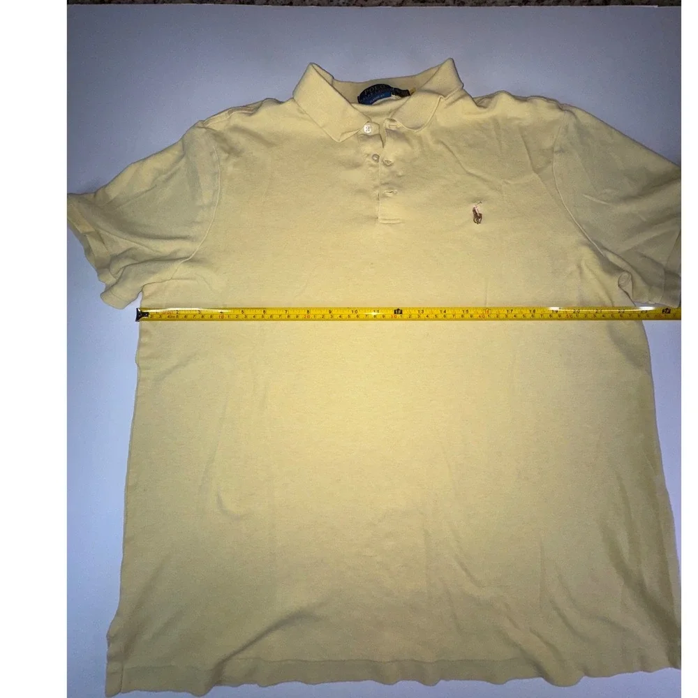 Polo Ralph Lauren Mens XL Yellow Classic Fit Short Sleeve Pony Logo Polo Shirt